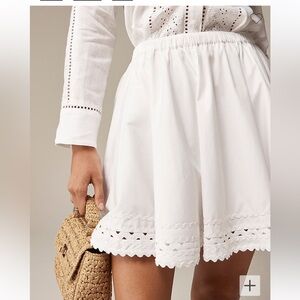 J Crew Mini Skirt with Rickrack Trim in Cotton Poplin